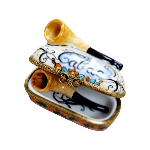 Elegant Pipe Limoges Box for Collectors Porcelain Limoges wine Limoges Box men French Trinket Box