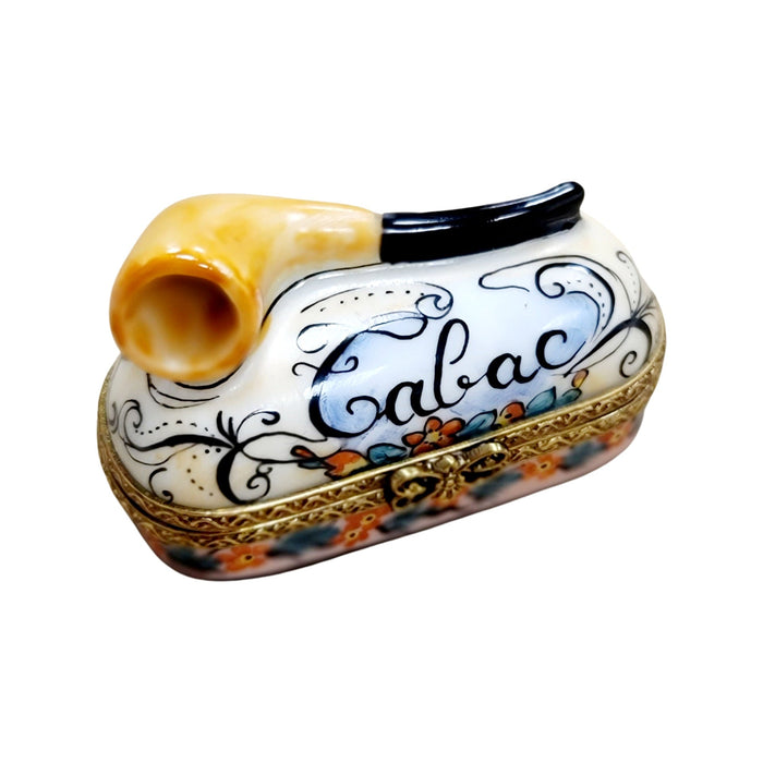 Elegant Pipe Limoges Box for Collectors Porcelain Limoges wine Limoges Box men French Trinket Box
