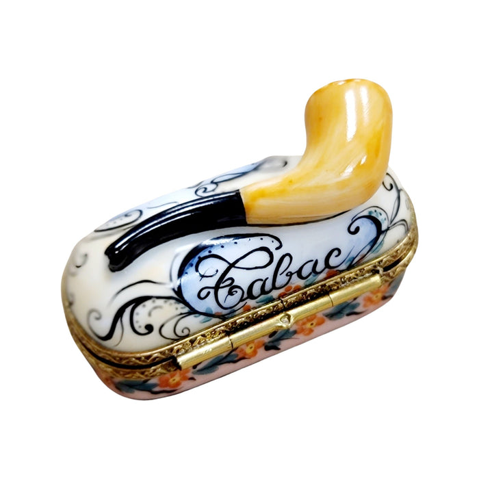 Elegant Pipe Limoges Box for Collectors Porcelain Limoges wine Limoges Box men French Trinket Box