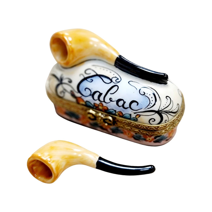 Elegant Pipe Limoges Box for Collectors Porcelain Limoges wine Limoges Box men French Trinket Box