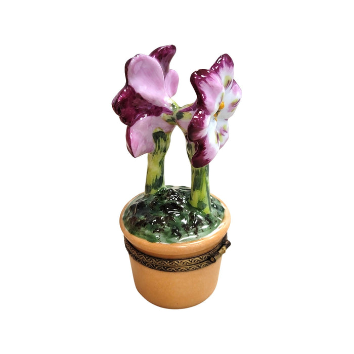 Elegant Purple Flower Limoges Box for Home Decor Porcelain Limoges flowers French Trinket Box