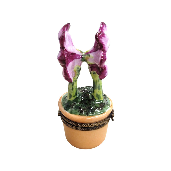 Elegant Purple Flower Limoges Box for Home Decor Porcelain Limoges flowers French Trinket Box