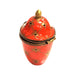 Elegant Red Canister Urn for Home Decor Porcelain Limoges Shaped French Trinket Box