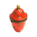Elegant Red Canister Urn for Home Decor Porcelain Limoges Shaped French Trinket Box