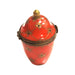 Elegant Red Canister Urn for Home Decor Porcelain Limoges Shaped French Trinket Box