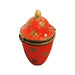 Elegant Red Canister Urn for Home Decor Porcelain Limoges Shaped French Trinket Box