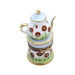 Elegant Red Flower Teapot for Collectors Porcelain Limoges China French Trinket Box