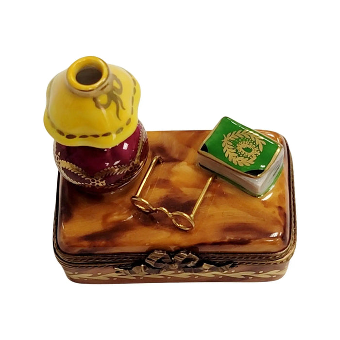 Trunk Table Lamp Box for Home Decor Porcelain Limoges furniture French Trinket Box