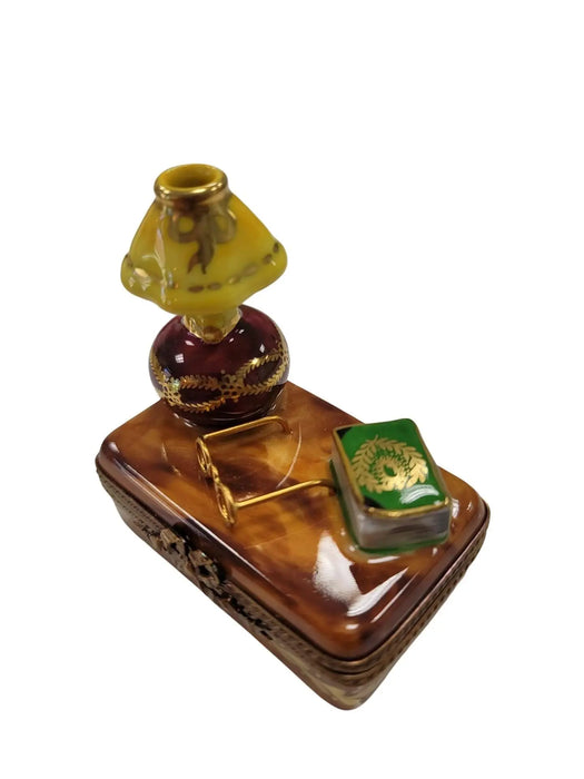 Trunk Table Lamp Box for Home Decor Porcelain Limoges furniture French Trinket Box