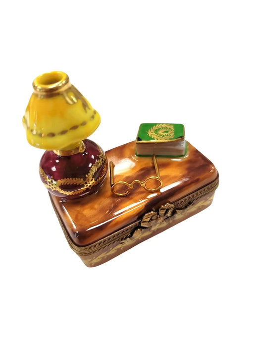 Trunk Table Lamp Box for Home Decor Porcelain Limoges furniture French Trinket Box