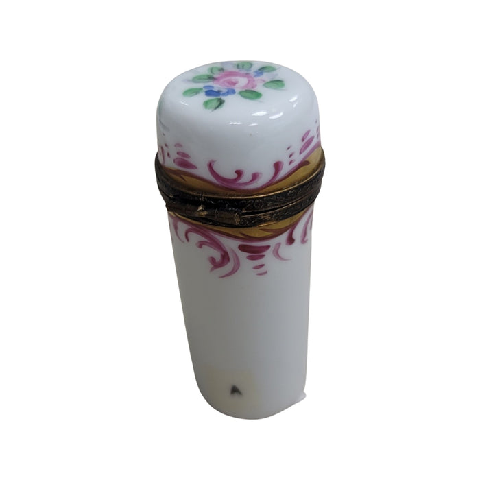 Elegant White Cylinder Box for Porcelain Collectors Porcelain Limoges shaped French Trinket Box