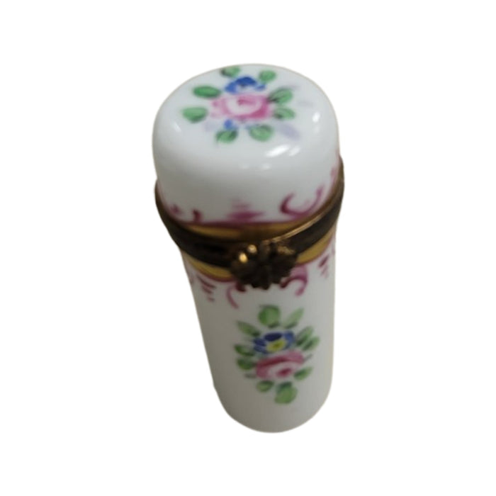 Elegant White Cylinder Box for Porcelain Collectors Porcelain Limoges shaped French Trinket Box