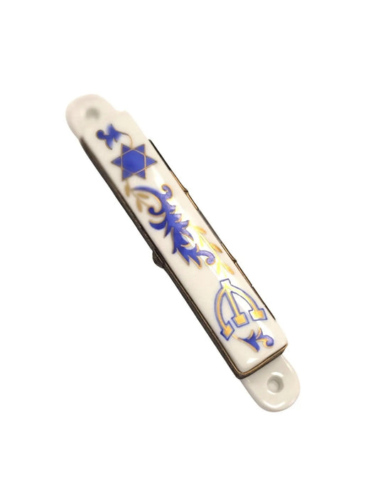 Elegant White Mezzuzah Box for Collectors Porcelain Limoges jewish French Trinket Box