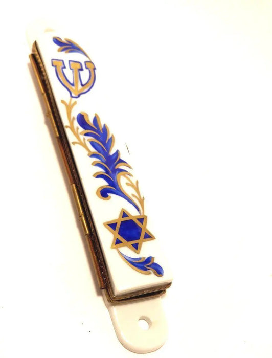 Elegant White Mezzuzah Box for Collectors Porcelain Limoges jewish French Trinket Box