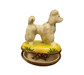 Elegant White Poodle Figurine for Dog Lovers Porcelain Limoges dog French Trinket Box