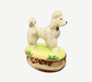 Elegant White Poodle Figurine for Dog Lovers Porcelain Limoges dog French Trinket Box