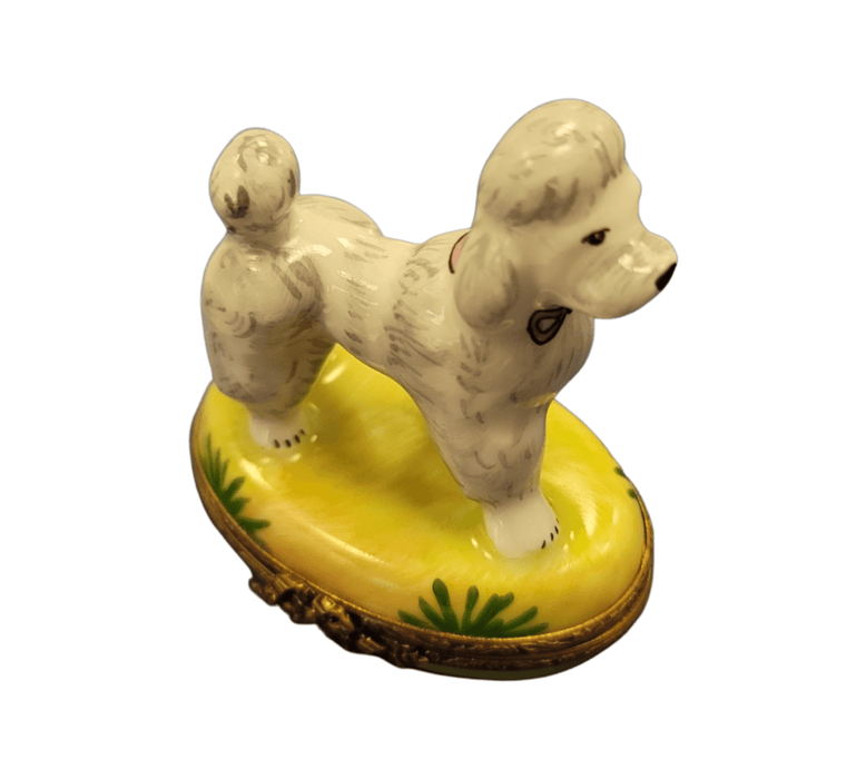 Elegant White Poodle Figurine for Dog Lovers Porcelain Limoges dog French Trinket Box