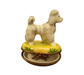 Elegant White Poodle Figurine for Dog Lovers Porcelain Limoges dog French Trinket Box