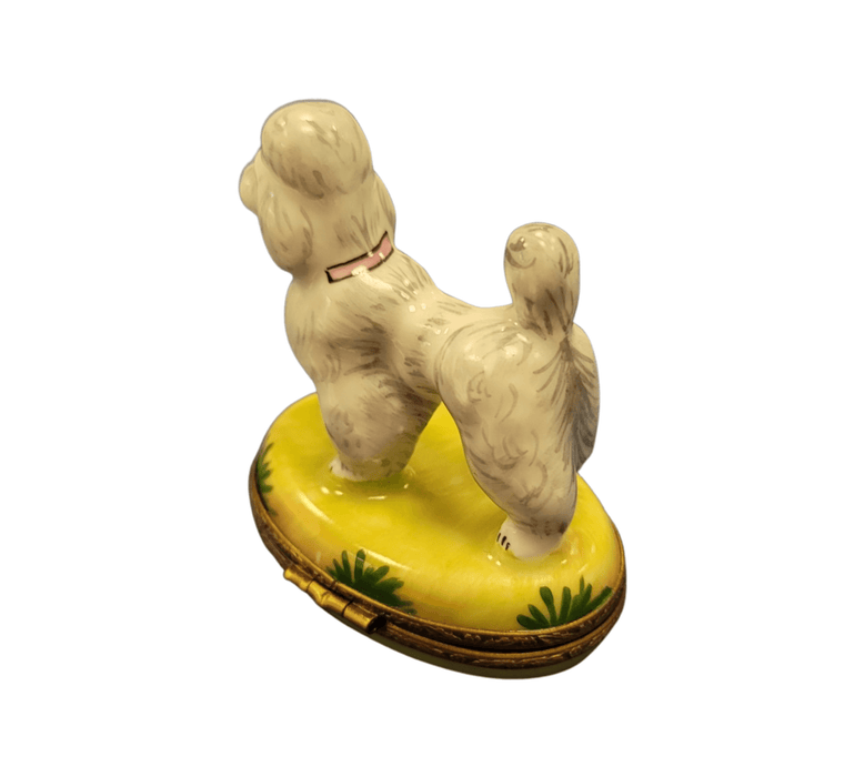 Elegant White Poodle Figurine for Dog Lovers Porcelain Limoges dog French Trinket Box