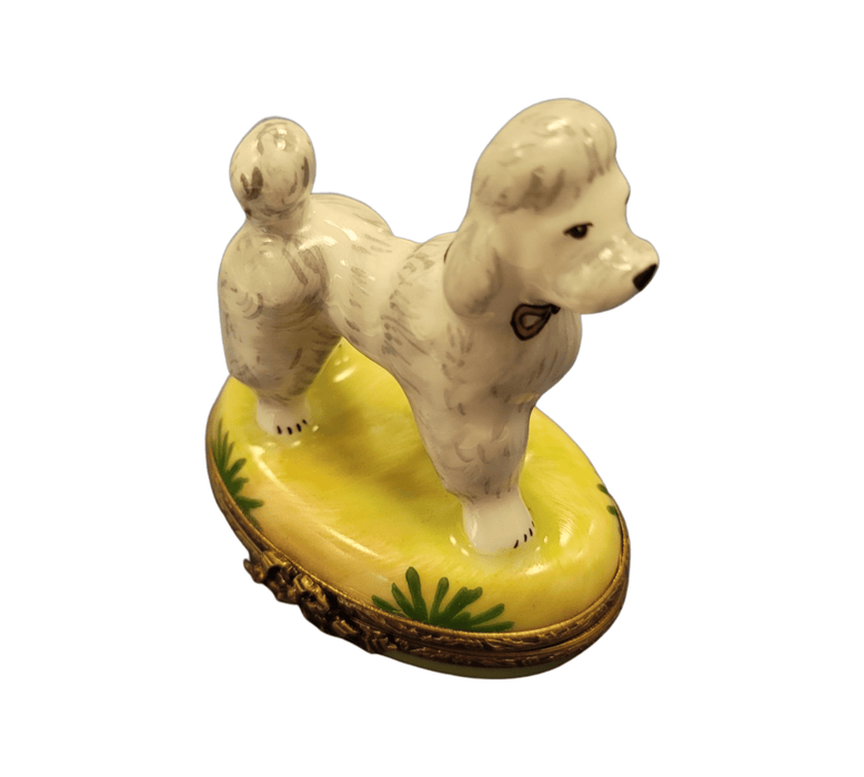 Elegant White Poodle Figurine for Dog Lovers Porcelain Limoges dog French Trinket Box
