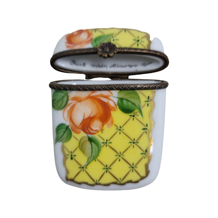 Elegant Yellow Floral Limoges Box for Discerning Collectors Porcelain Limoges shaped French Trinket Box