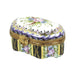 Emeraude Malmaison Noir for Luxury Collectors Porcelain Limoges shaped French Trinket Box