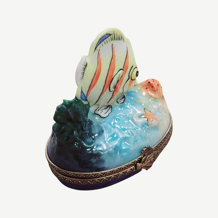 Exquisite Fish Figurine for Collectors Porcelain Limoges fish ocean beach French Trinket Box