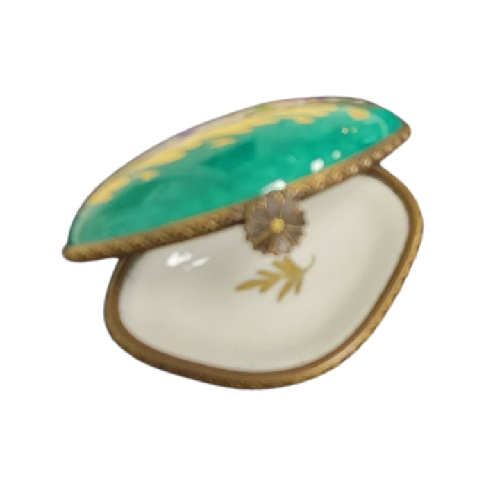 Exquisite Green Floral Limoges Box for Collectors Porcelain Limoges shaped French Trinket Box