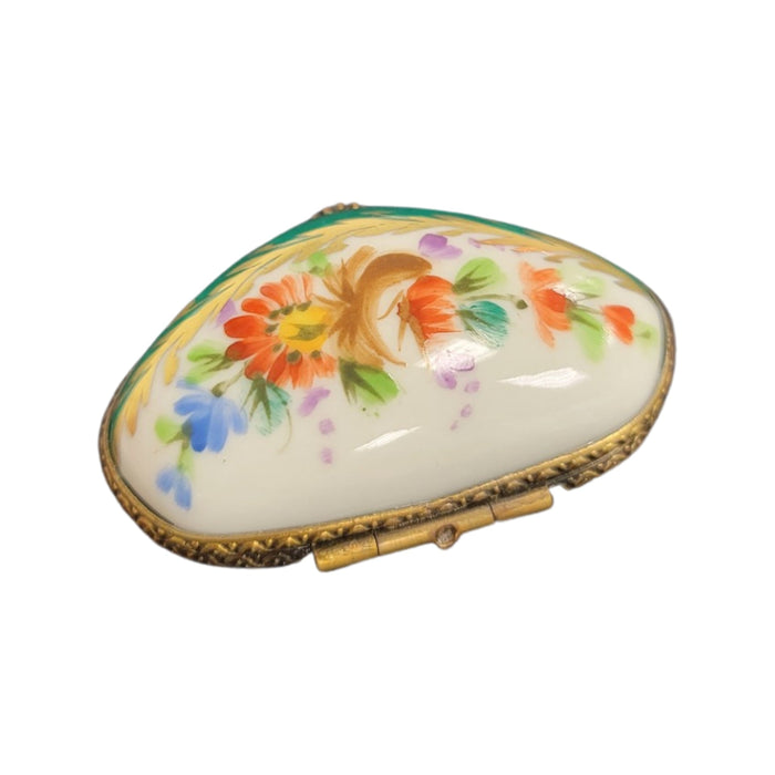 Exquisite Green Floral Limoges Box for Collectors Porcelain Limoges shaped French Trinket Box