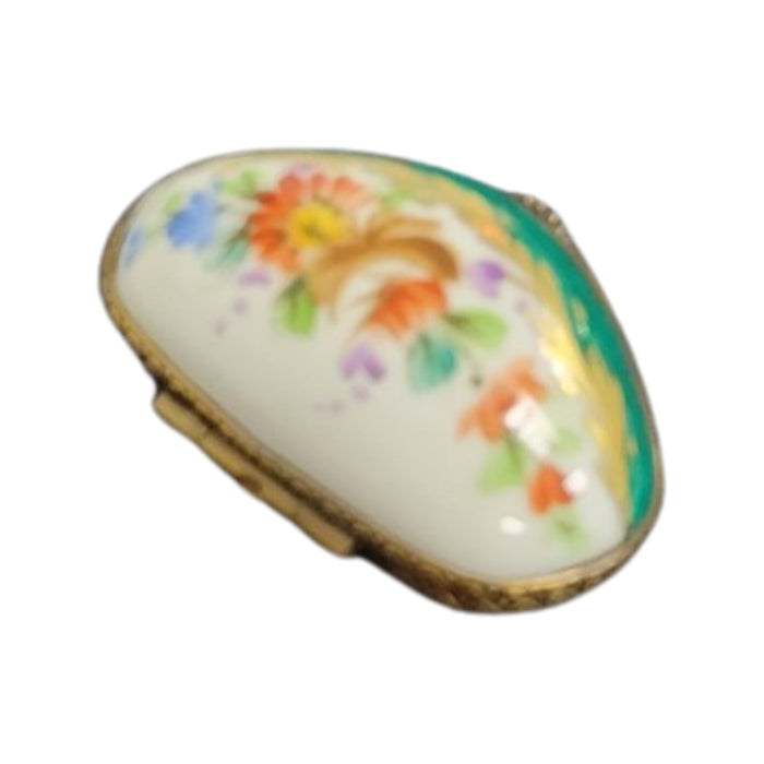 Exquisite Green Floral Limoges Box for Collectors Porcelain Limoges shaped French Trinket Box