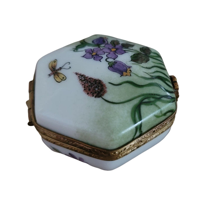 Exquisite Dragonfly Box for Collectors Porcelain Limoges shaped bugs French Trinket Box