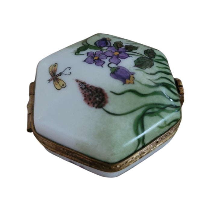 Exquisite Dragonfly Box for Collectors Porcelain Limoges shaped bugs French Trinket Box