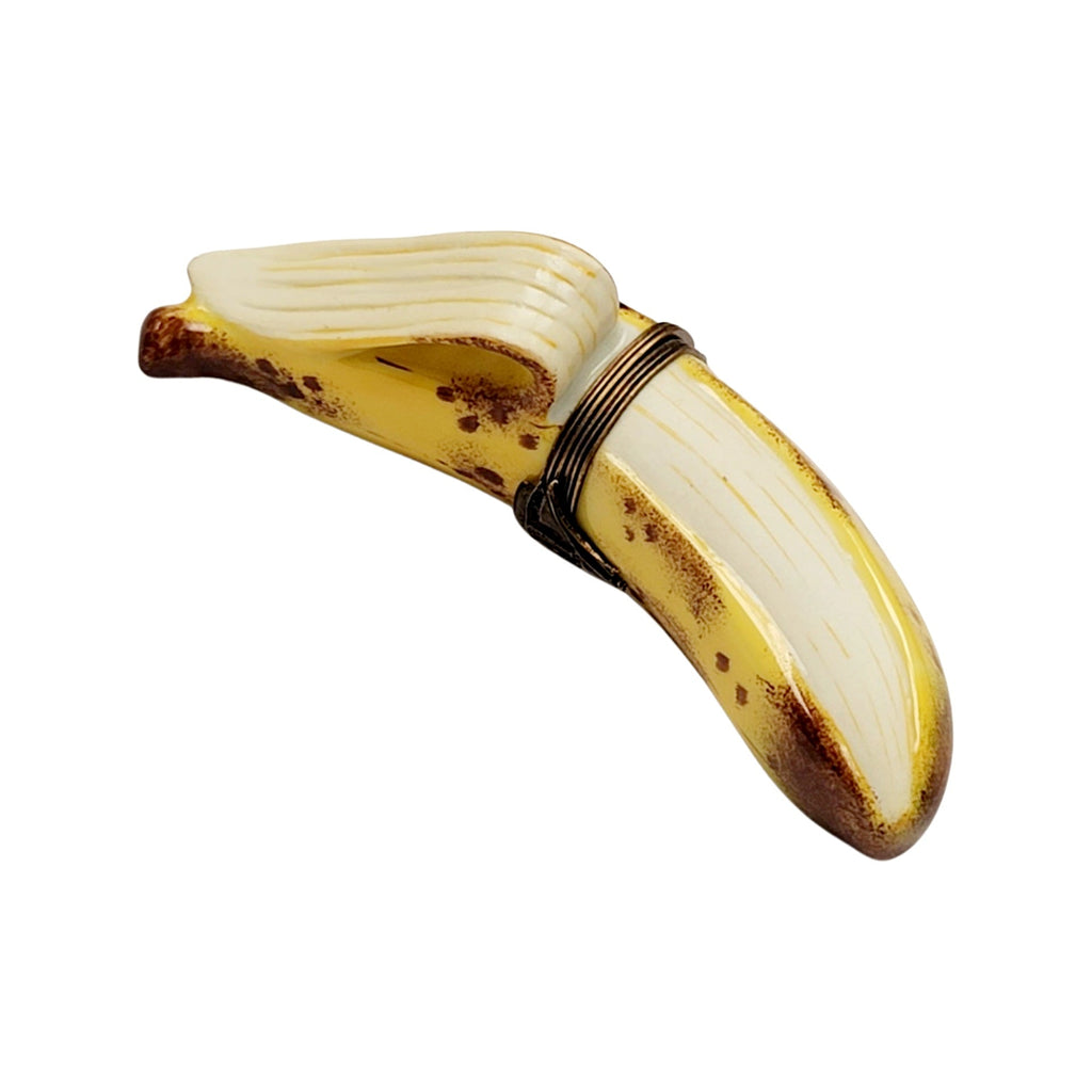 Exquisite Peeled Banana Figurine – Hand-Painted Limoges Box