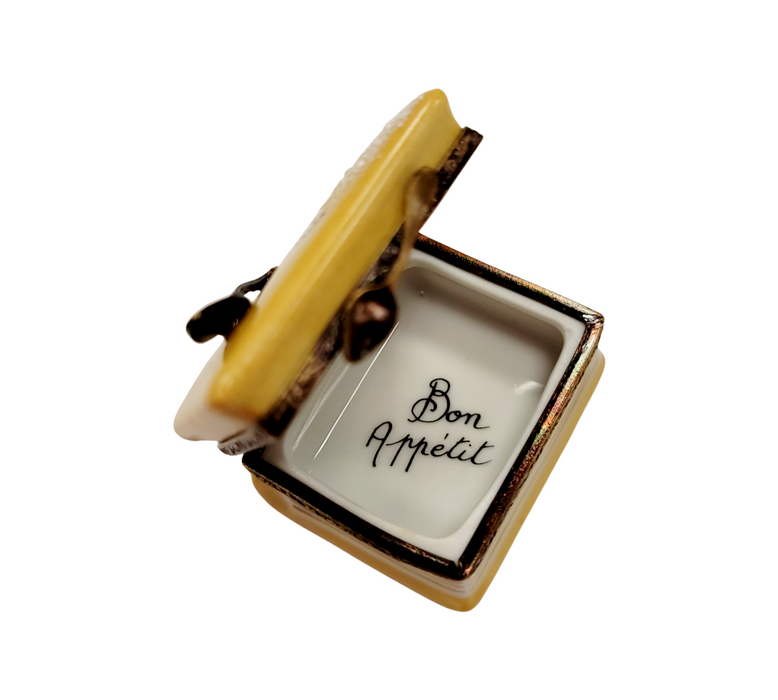 Elegant Recipe Book Limoges Box Porcelain Limoges food book French Trinket Box