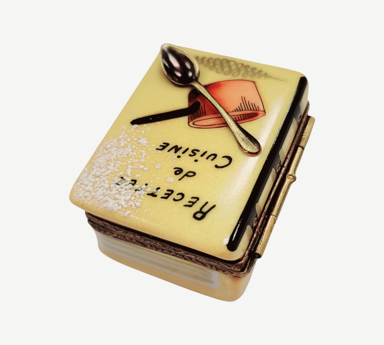Elegant Recipe Book Limoges Box Porcelain Limoges food book French Trinket Box
