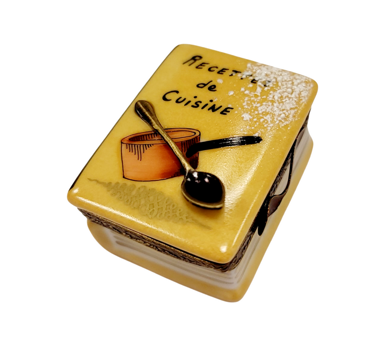 Elegant Recipe Book Limoges Box Porcelain Limoges food book French Trinket Box