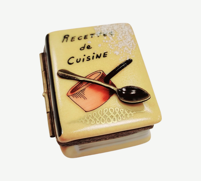 Elegant Recipe Book Limoges Box Porcelain Limoges food book French Trinket Box