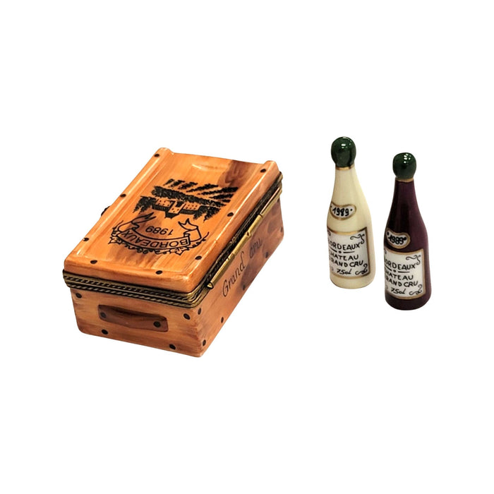 Exquisite Wine Crate for Collectors Porcelain Limoges wine French Trinket Box