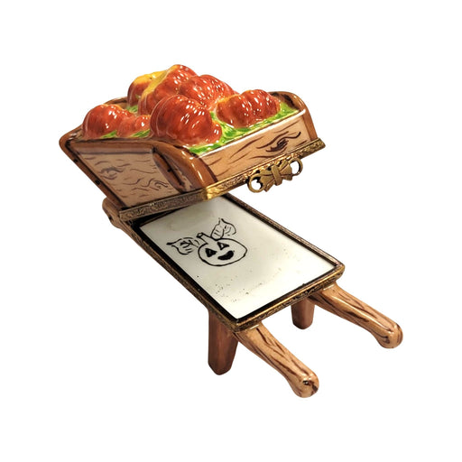 Fall Harvest Wheelbarrow Limoges Box for Thanksgiving Decor Porcelain Limoges Thanksgiving Halloween Fall French Trinket Box