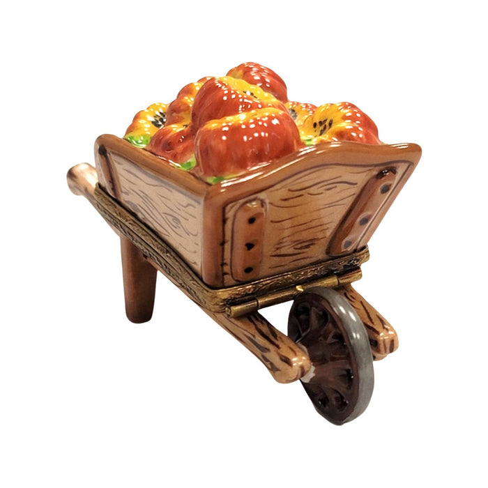 Fall Harvest Wheelbarrow Limoges Box for Thanksgiving Decor Porcelain Limoges Thanksgiving Halloween Fall French Trinket Box