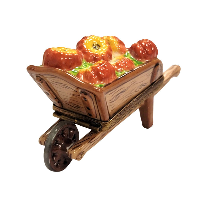 Fall Harvest Wheelbarrow Limoges Box for Thanksgiving Decor Porcelain Limoges Thanksgiving Halloween Fall French Trinket Box