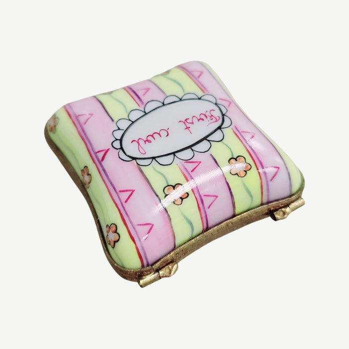 First Curl Keepsake Box for Proud Parents Porcelain Limoges Baby Special Occasion French Trinket Box