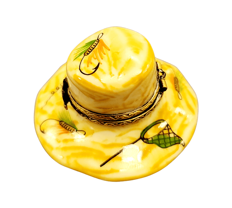 Fishing Limoges Box for Collectors Porcelain Limoges Fish Professional Hat French Trinket Box