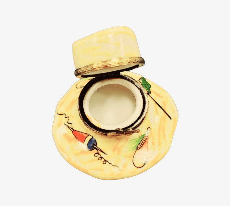 Fishing Limoges Box for Collectors Porcelain Limoges Fish Professional Hat French Trinket Box