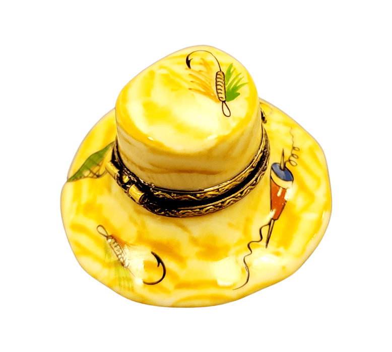Fishing Limoges Box for Collectors Porcelain Limoges Fish Professional Hat French Trinket Box