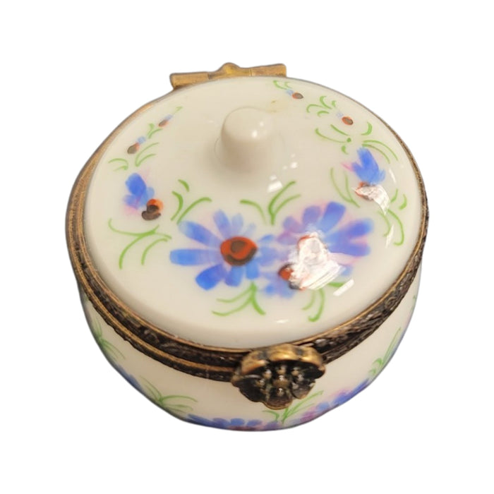 Floral Elegance Limoges Box for Collectors Porcelain Limoges round French Trinket Box