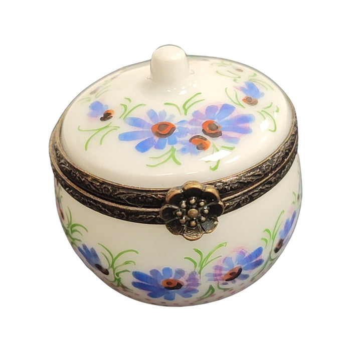 Floral Elegance Limoges Box for Collectors Porcelain Limoges round French Trinket Box