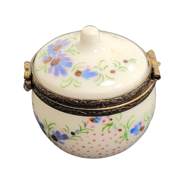 Floral Elegance Limoges Box for Collectors Porcelain Limoges round French Trinket Box