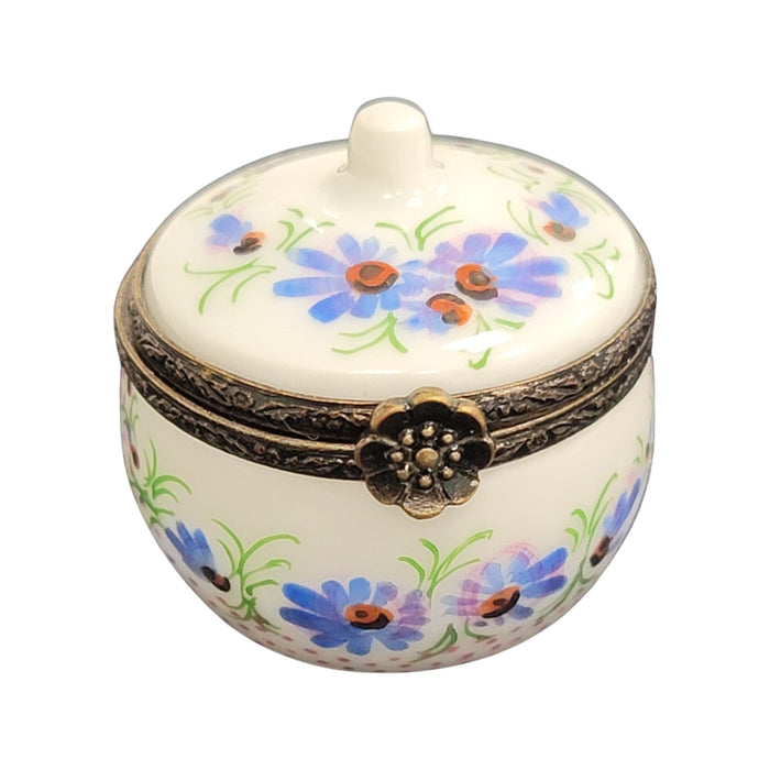 Floral Elegance Limoges Box for Collectors Porcelain Limoges round French Trinket Box