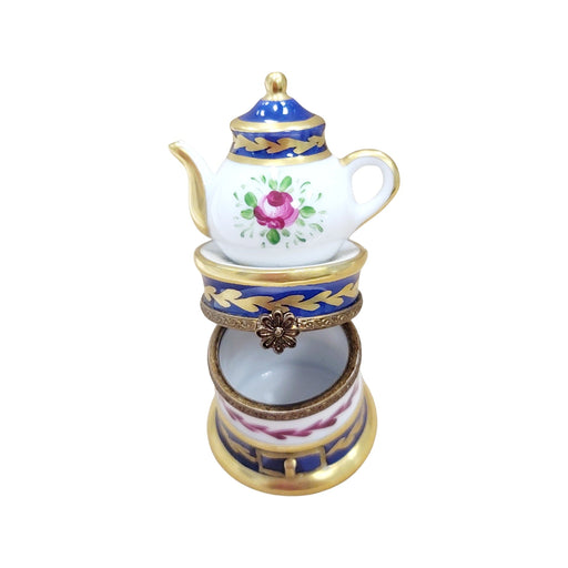 Flower Teapot Figurine for Collectors Porcelain Limoges china home French Trinket Box